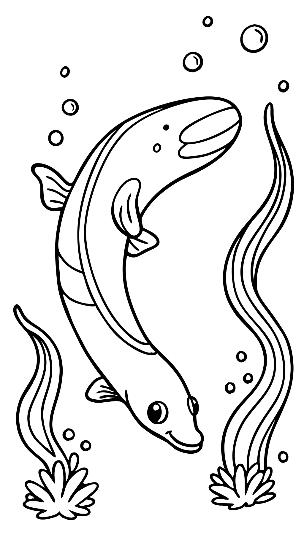 electric eel coloring page